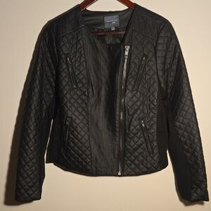 Catherine Malandrino Black Quilted Bomber Jacket